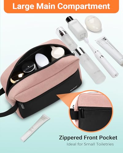 Elviros Hanging Toiletry Bag, Travel Makeup Dopp Kit, Small, Pink & Black - color: Pink&Black, size: Small