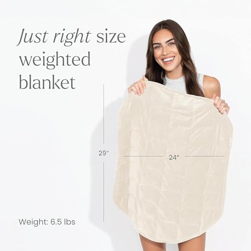 nodpod Body 6.5lb Patented Compact Weighted Blanket - color: Bone