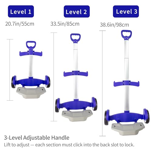 Rolling Backpack Cart, Folding Luggage Cart with Quiet Wheels - Blue - color: Royal Blue, size: Quiet Large Wheels