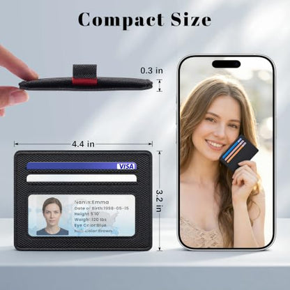 Airkit Small Slim ID Case, Womens Credit Card Holder Wallet, RFID Sleeve - color: Classic Black