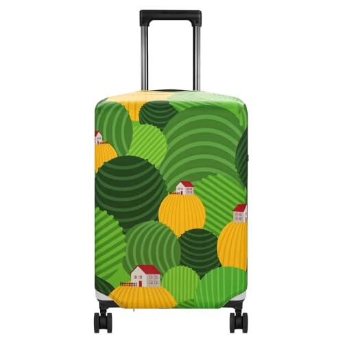 HYPER VENTURE Travel Luggage Cover Suitcase Protector Fits 18-22 Inch, S - color: Green Hills, size: S