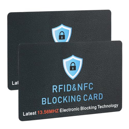 2 Pack RFID Blocking Card, Contactless NFC Debit Credit Card Passport Protector,Entire Wallet Purse Protect - color: 2 Pcs Black