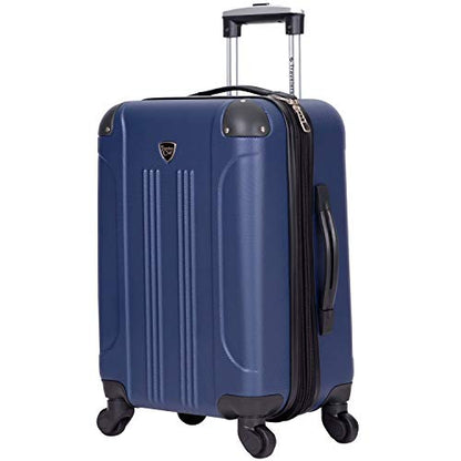 Travelers Club Chicago Hardside Expandable Spinner Luggage, Navy Blue, 3 Piece Set - color: Navy Blue, size: 3-Piece Set