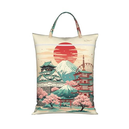 Fuji Mountain Travel Laundry Bag Washable Dirty Clothes Bag for Gym - color: Fuji Mountain