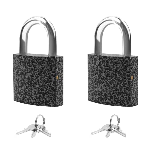 XFJSAK 2 Pack Small Padlock with 3Keys (keyed Alike)，Locker Lock 30mm, Lock with Key Padlock for Sheds, Storage Unit School Gym Locker, Toolbox, Gym Locker Padlocks, Keyed Padlocks(Black) - color: 2 PCS 32mm Black