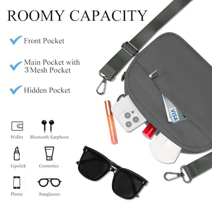 MAXTOP Small Crossbody Bags for Women Belt Bag Fanny Pack with Adjustable Strap - color: Dim Grey, style: Small Crossbody Bag