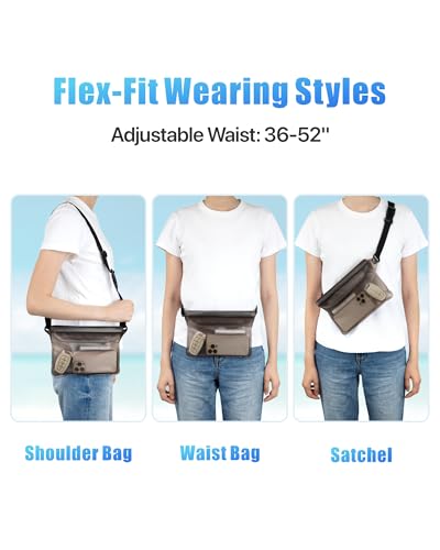 F-color Waterproof Fanny Pack - Waterproof Pouch, Beach Cruise Essentials - color: 1 Pack,Brown