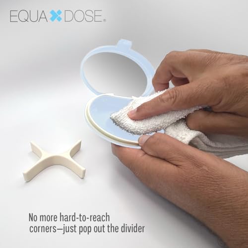 Equadose Oval Compact Pill Case, Portable Organizer with Mirror, Blue - color: Oval/Blue
