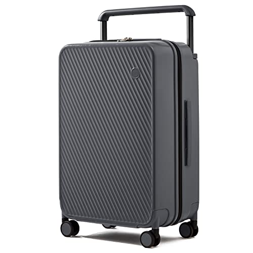 mixi Luggage Suitcases With Spinner Wheels,Upgrade Wide Handle PC Hardshell Rolling Travel Suitcase with TSA Lock, Checked-Medium 24-Inch, Rock Gray - color: Rock Gray, size: 24-inch Standard