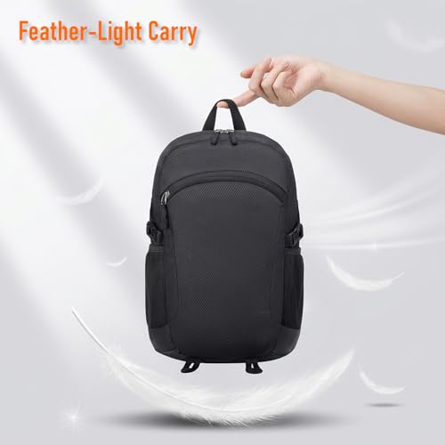 Lightweight Hiking Backpack 30L Packable Foldable Daypack Collapsible Travel Bag Water-Resistant for Women Men (Black) - color: Black, size: Large