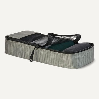Amazon Essentials 여행용 액세서리 세트 4피스 패킹 큐브, 더블 지퍼가 있는 수하물 정리함, 100% 폴리에스터, 메시 탑, 회색., 4피스 패킹 큐브 세트 - 슬림 - color: 회색., size: Slim