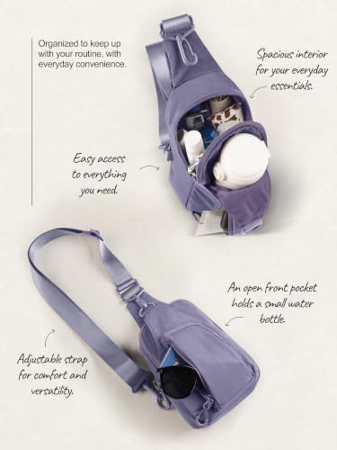 ODODOS Sling Bag with Adjustable Straps Crossbody Chest Bag Lightweight Backpack for Casual Traveling Hiking - color: Ultra Violet