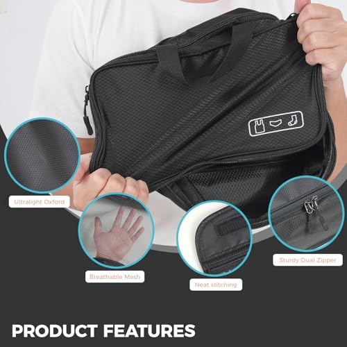 Compression Packing Cubes for Carry On Suitcase Backpack - color: black-3 set