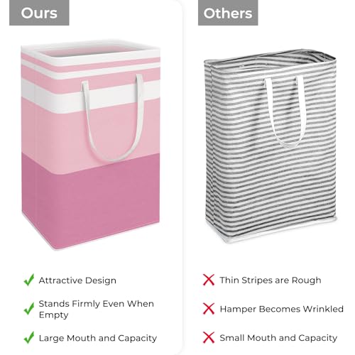 HomeHacks 2 Pack Laundry Baskets, Laundry Hampers Bags (Grey+Pink 88L) - color: Grey+Pink, size: 88L