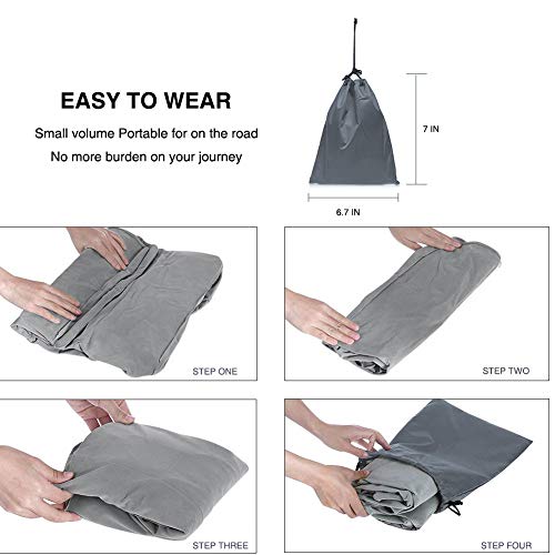 ZIQIAN Inflatable Travel Foot Rest Pillow, Adjustable 3-Layer Height | Foot Stool for Airplanes, Cars, Home, Trains, Office to Lay Down or Sleep on Long Flights with Pump (Gray 1PACK) - color: Grey