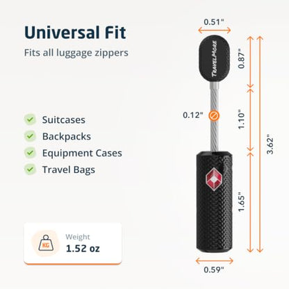 TravelMore TSA Approved Locks for Luggage with Keys, Secure Travel Locks - color: 1 Pack - Black