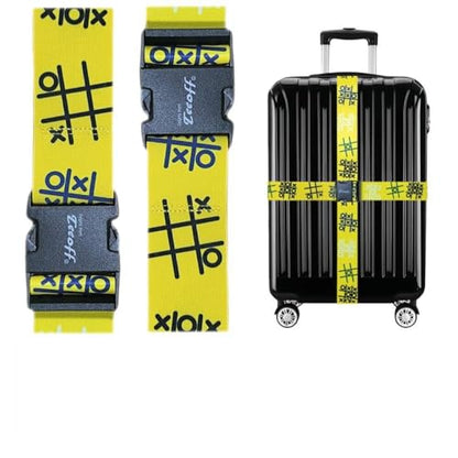 Teeoff 2 Pack Elastic Luggage Straps Suitcase Belts Travel Bag Accessories Adjustable 220CM (Yellow Symbol) - color: Yellow Symbol