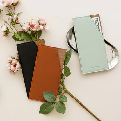 carrotez PU Leather Card and Cash Envelope for Travel and Budgeting - Brown - color: Brown