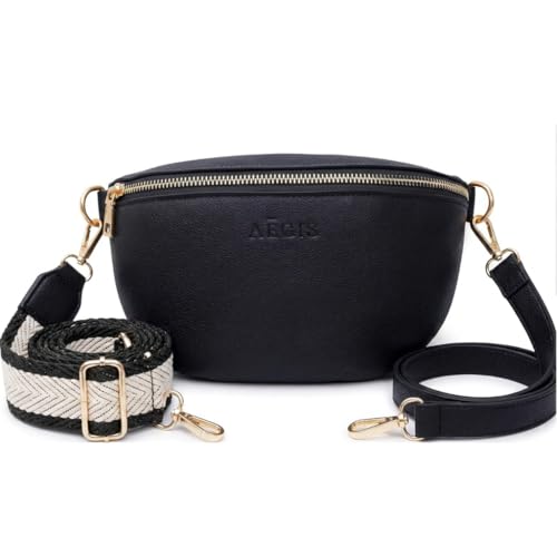 Leather RFID Anti Theft Sling Bag for Women, Pickpocket Proof Travel Crossbody Bag, RFID Blocking Crossbody Purse for Women - color: Black, size: Large