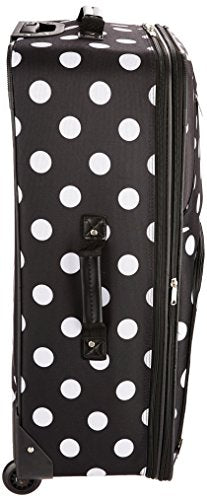 Rockland Vara Softside 3-Piece Upright Luggage Set, Expandable,Black dot, (20/22/28) - color: Black Dot