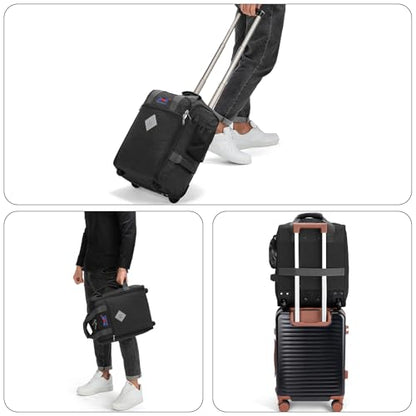 Boardingblue For Spirit Airlines 18x14x8 Inches Personal Item Under Seat Rolling Duffle Bag Luggage Suitable For Major Airlines Including AA and Frontier (Black) - color: Black