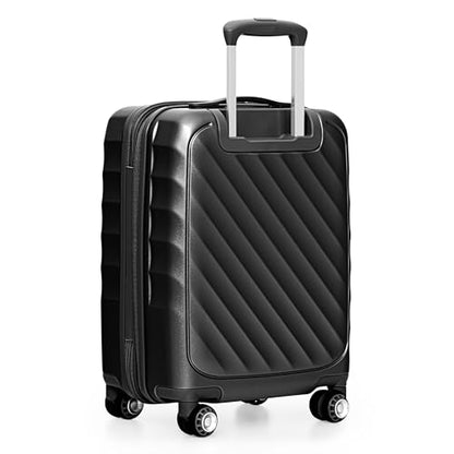 Traveler's Choice Elm 21" Carry-on Expandable Spinner Luggage Set - Matte Black - color: Matte Black, size: 21" Carry-On (1-Piece)
