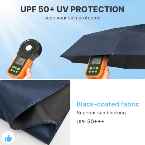 G4Free 46 Inch UPF 50+ Sun Umbrella with Extendable Built-in Handle - color: Navy Blue