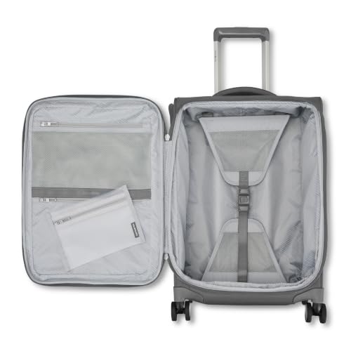 Samsonite Soft-Sided 2-PC: 20/29” (Carry-on & Large Checked) Lightweight Expandable PortLift Luggage Set: Durable, Four Spinner Wheels, Adjustable Handle, TSA Lock, 2 Front & Side Pocket- Steel Grey - color: Steel Grey, size: 2-Piece (20"/29")