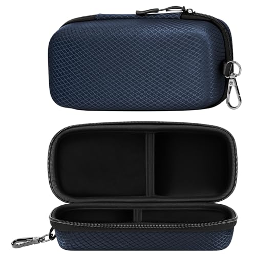 molshine Double Eyeglasses Case,EVA Hard Shell Portable Sunglasses Case with Metal Buckle for Sunglass,Eyeglasses - color: Dark Blue