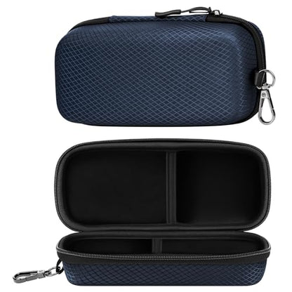 molshine Double Eyeglasses Case,EVA Hard Shell Portable Sunglasses Case with Metal Buckle for Sunglass,Eyeglasses - color: Dark Blue