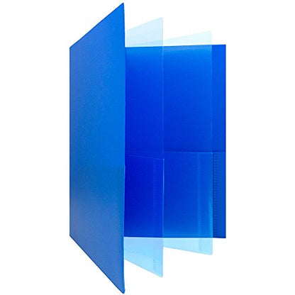 JAM PAPER Heavy Duty Plastic Multi Pocket Folders - 6 Pocket Organizer - Blue - 2/Pack - color: Blue, size: 6 Pocket (Pack of 2)