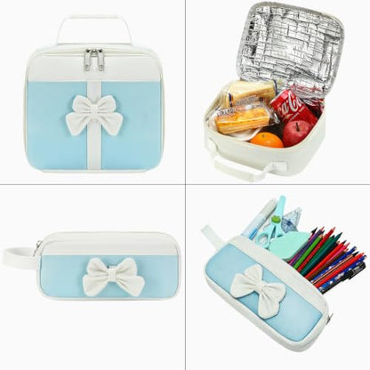 Hey Yoo Back to School Backpack for Girls Backpack with Lunch Box Kids Backpack for School Backpacks for Girls Teens Bookbag (Blue) - color: Blue