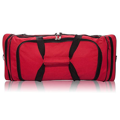 DALIX 25" Extra Large Vacation Travel Duffle Bag (Black, Grey, Navy Blue, Red, Camo) - color: Red