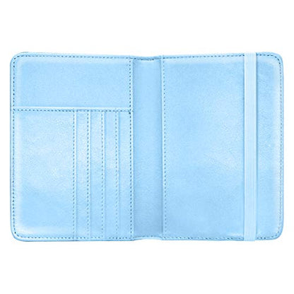 Coco Rossi Passport Holder for Travel Women Slim RFID Passport Cover Wallet - color: Blue Marble
