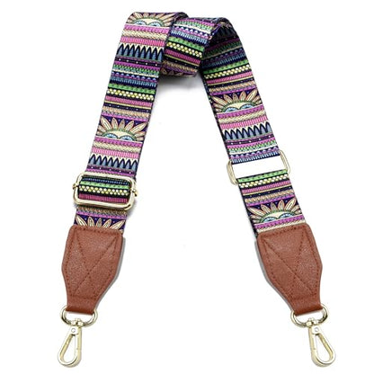 LEMEDE Purse Strap Replacement Crossbody 1.5" Wide Shoulder Strap Adjustable Straps Handbag Strap Replacement Belts - color: Brown-38g-pattern-010