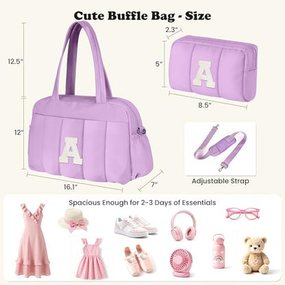 Gift Idea for Women-Initial Gym Duffle Bag, Carry On Bag for Women - color: Purple, style: H