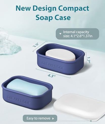 Quatish Compact Leakproof Travel Soap Case, Bar Soap Holder Travel, Blue - color: Blue, size: Regular
