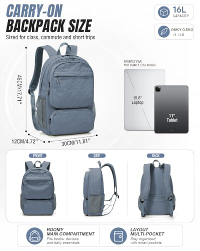College Backpack For Women Men,High School Backpack with Lots of Pockets - color: A1-blue