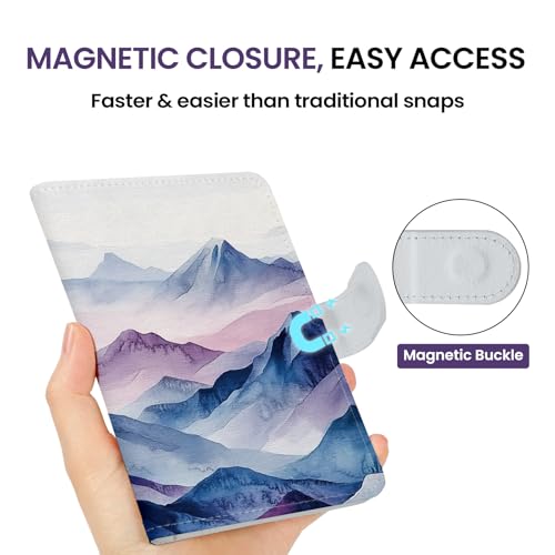 Passport Holder for Travel, RFID Blocking Wallet with Magnetic Closure - color: I-Hill