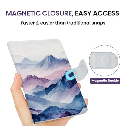 Passport Holder for Travel, RFID Blocking Wallet with Magnetic Closure - color: I-Hill