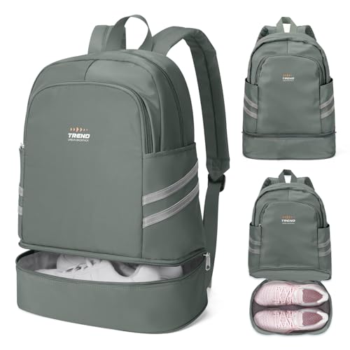 coofay Gym Backpack For Women, Gym Bag with Shoe Compartment - color: A-olive Green, size: Small