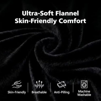 Packable Travel Throw Blanket, Black - color: Black