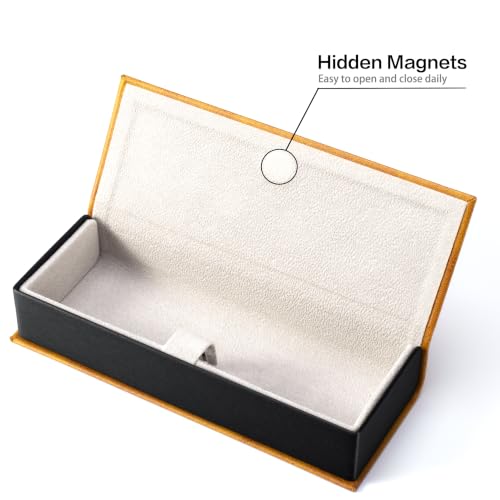 Vemiss Hard Shell Eyeglass Cases, Lightweight Portable Glasses Case for Women Men - color: F-brown