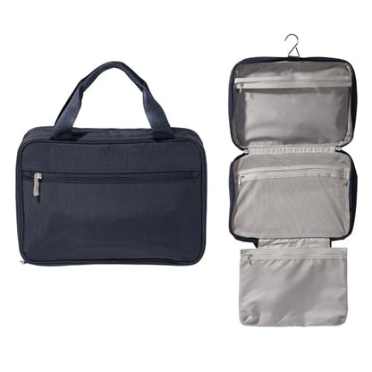 Baggallini Large Hanging Travel Toiletry Kit - Lightweight 8x11 Inch Makeup Bag - color: French Navy