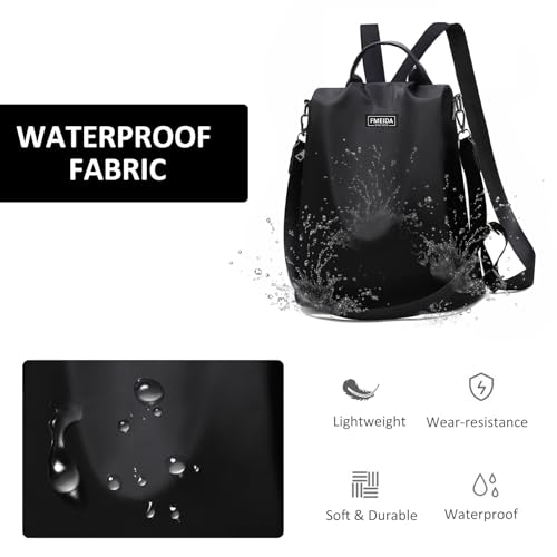 Large Travel Backpack for Women Waterproof Back Pack Black Shoulder Bag Fashion Backpack Purse Anti-Theft Daypack for College Work - color: Black