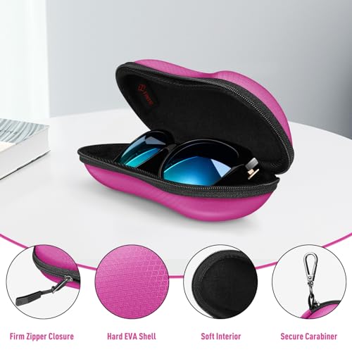 FINTIE Sunglasses Case, Hard EVA Shell Shockproof Sport Glasses Case - color: Magenta