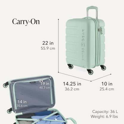 SwissGear 7366 Signature Hardside Expandable Luggage with Spinner Wheels, TSA Lock, Cup-Holder, Clearly Aqua, 3-Piece Set (19/23/27) - color: Clearly Aqua, size: 3-Piece Set (19/23/27)