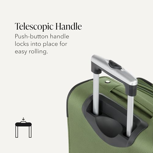 SwissGear Sion Softside Expandable Spinner Luggage Durable Lightweight Travel Suitcase, Evergreen, 2-Piece Set (Carry-On/Large) - color: Evergreen, size: 2-Piece Set (Carry-On/Large)