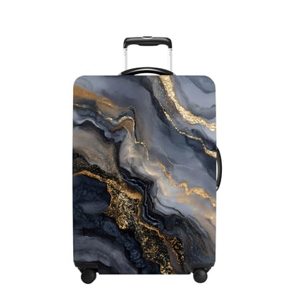 Black Marble Luggage Cover Washable Suitcase Cover Protector Fit 32-34 Inch Luggage Durable Travel Bag Cover with Zipper Closure XL - color: black marble, size: XL(32-34inch suitcase)