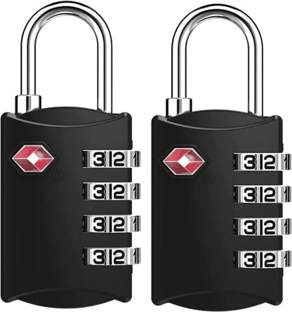 ZHEGE Luggage Locks for Train Travel, TSA Locks for Luggage (2 Pack, Black) - color: Black, 2P